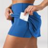Colorfulkoala Dreamlux Skirts for Women High Rise Athletic Golf Tennis Skorts Built-in Shorts with Pockets(S, Baleine Blue) view 2