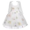 ABEHIK Little Girls Dresses Flower Girl Dress Toddler Sleeveless Spaghetti Straps Backless Floral Embroidered Princess Dress Summer Wedding Birthday Party Fairy Tulle Tutu Dress White 6-12M view 1