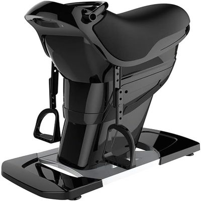 KJLYLPP Electric Abdominal Machine, Indoor Electric Horse Riding Machine, Buttocks Exercise Trainer with LCD Display, Aerobic Equipment (Black)
