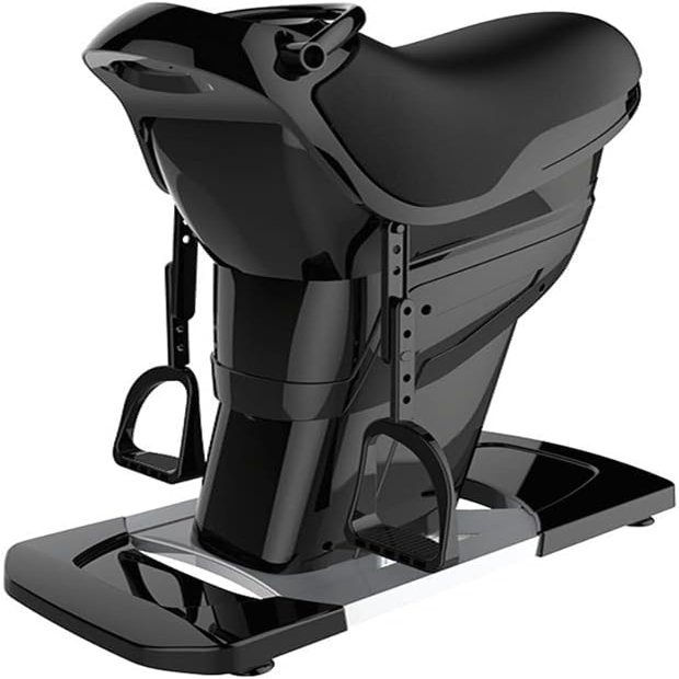 KJLYLPP Electric Abdominal Machine, Indoor Electric Horse Riding Machine, Buttocks Exercise Trainer with LCD Display, Aerobic Equipment (Black)