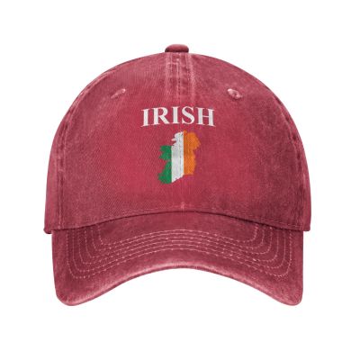 Ireland Irish Flag Cowboy Hat Men Vintage Baseball Cap Women Trucker Hat Dad Hat Adjustable Snapback Hat Red