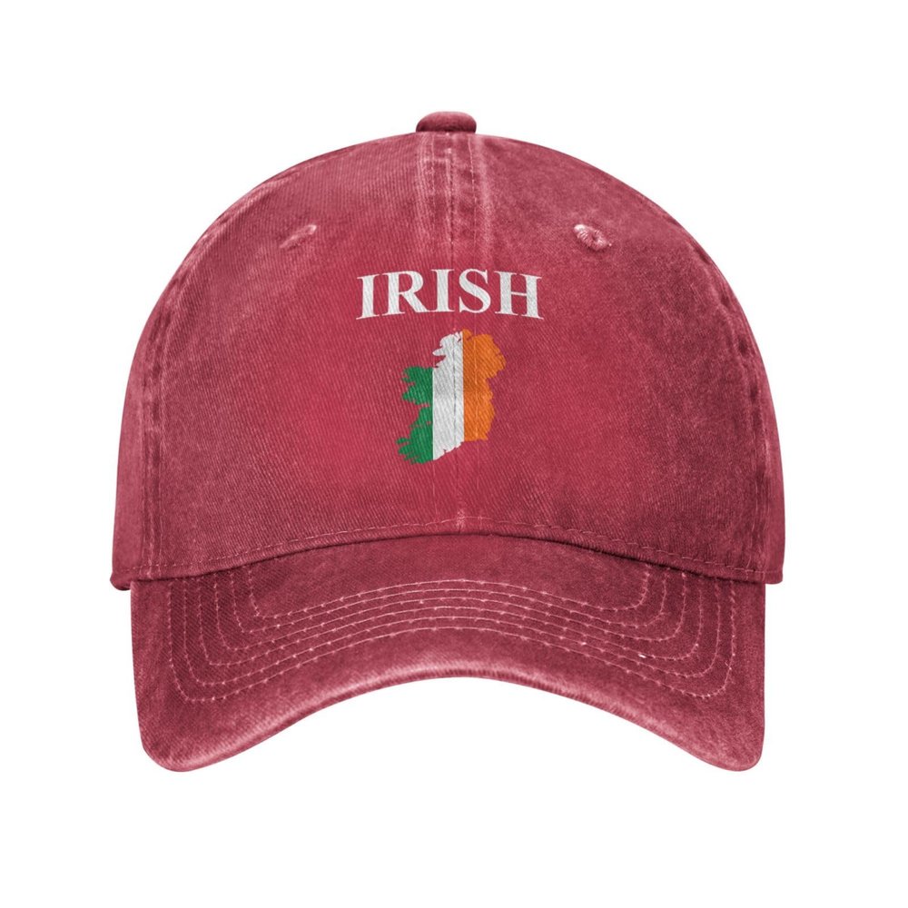 Ireland Irish Flag Cowboy Hat Men Vintage Baseball Cap Women Trucker Hat Dad Hat Adjustable Snapback Hat Red
