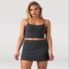 Colorfulkoala Dreamlux Skirts for Women High Rise Athletic Golf Tennis Skorts Built-in Shorts with Pockets(L, Dark Carbon) view 3