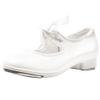 Linodes PU Leather/Patent Ribbon Tie Tap Shoe for Girls and Boys (Toddler/Little Kid/Big Kid)-White Patent-13M-Little Kid view 1