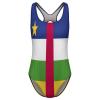 Adugen Origei Women's Bikini Central African Republic Flag Vacation One-Piece Beach Swimsuit Bathing Suit 2XL view 4