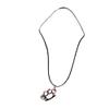 ARTICAL HEART Bright Silver Four Ring Shape Pendant Charm Braided Leather Necklace view 1