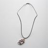 ARTICAL HEART Bright Silver Four Ring Shape Pendant Charm Braided Leather Necklace view 3