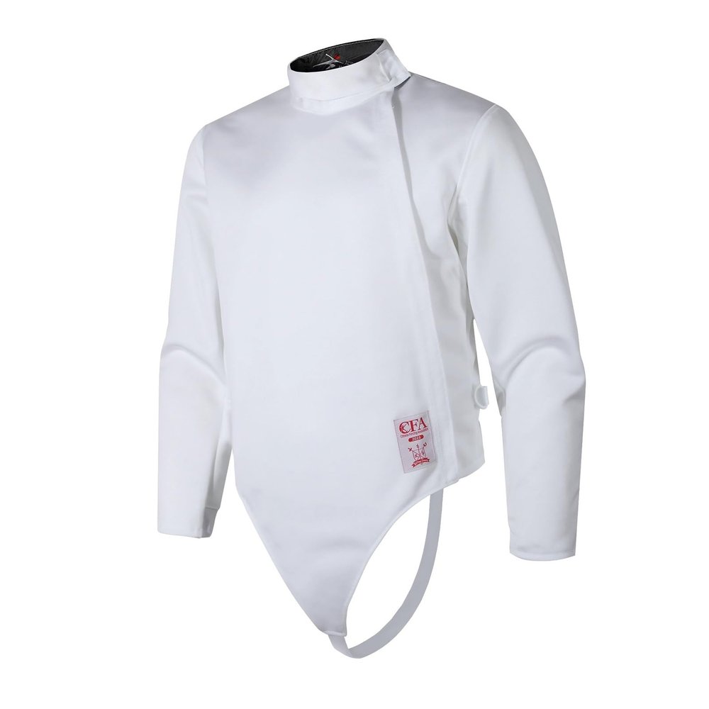 KXJPIZIYB Fencing Jacket, Youth Adult Fencing Suit Tops, 450N Fencing Competition Clothing, Foil/Epee/Saber Fencing Gear(Color:White Right hand,Size:50#)