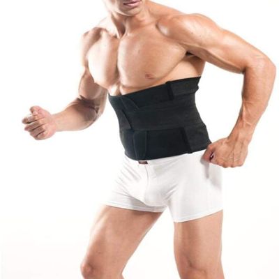 ALEPXS Safety Certification Men's Waist and Fat Burning Abdomen Breathable Sports Fitness Belly Belt Lumbar Support Relief The Pain(Color:Black,Size:Medium)