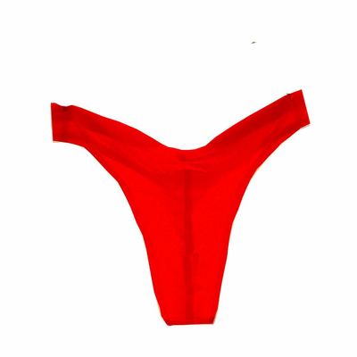 GAOGAO Seamless Free Breathing Male Smooth Ice Silk G-Strings & Thongs Underwear Men Brief (US, Alpha, Large, Regular, Regular, red)