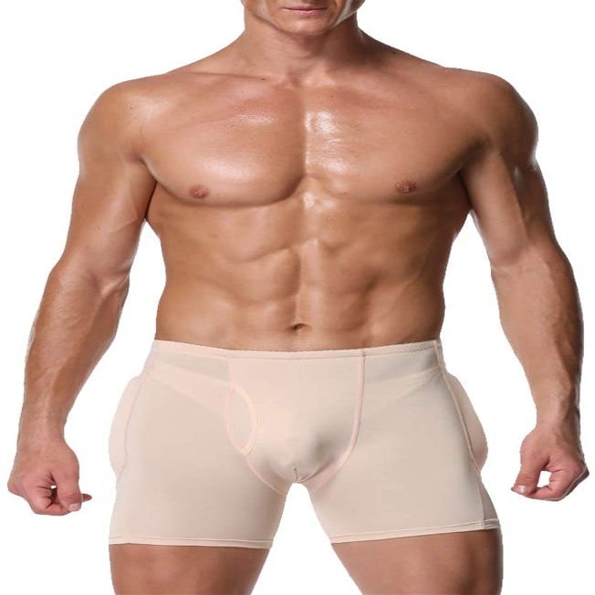 ALEPXS Safety Certification Mens Padded Underwear Boxer Shapewear Butt Lifter Comfortable and Breathable(Size:XX-Large)