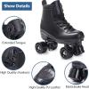 SCNUT Skates Women's Men's High Top Black PU Leather Classic Double Row Adjustable Outdoor Indoor Quad Skates and Roller Derby (Black Wheel, 40-Women's7.5/ Men's 7) view 2