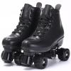 SCNUT Skates Women's Men's High Top Black PU Leather Classic Double Row Adjustable Outdoor Indoor Quad Skates and Roller Derby (Black Wheel, 40-Women's7.5/ Men's 7) view 4