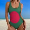 Adugen Origei One-Piece Swimsuit Women Bangladesh Flag Sexy Bathing Suits Beach Bikini M view 2