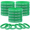 GORGECRAFT 30Pcs Silicone Wristbands Green Rubber Basketball Waterproof Lightweight Elastic Sports Band with Word Star for Football Gym Sport Party view 1