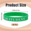 GORGECRAFT 30Pcs Silicone Wristbands Green Rubber Basketball Waterproof Lightweight Elastic Sports Band with Word Star for Football Gym Sport Party view 2