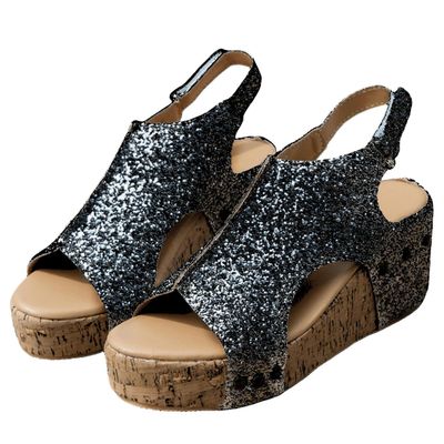 Ladmiple Wedge Sandals For Women Low Heel Wide Women's Bohemia Platform Wedge Sandals: Flatform Open Toe Ankle Strap Slip on Stylish Casual Dressy Beach Summer Dress Shoes