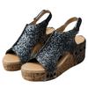 Ladmiple Wedge Sandals For Women Low Heel Wide Women's Bohemia Platform Wedge Sandals: Flatform Open Toe Ankle Strap Slip on Stylish Casual Dressy Beach Summer Dress Shoes view 1