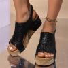 Ladmiple Wedge Sandals For Women Low Heel Wide Women's Bohemia Platform Wedge Sandals: Flatform Open Toe Ankle Strap Slip on Stylish Casual Dressy Beach Summer Dress Shoes view 2
