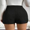 VorrA Button Wrap Skort High Waist Fall Womens Short Pants, Small, Black view 3