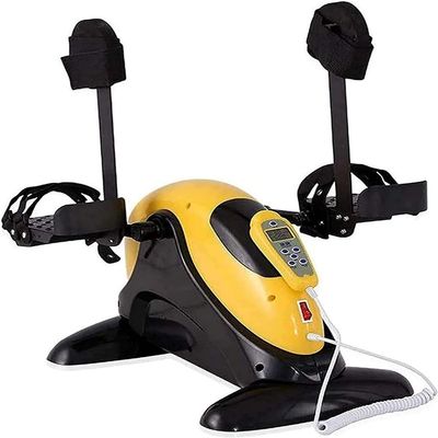 ZIJINGM Motorized Leg and Arm Pedal Exerciser, Mini Exercise Bike with Leg Protection Bracket, Electric Pedal Exerciser, for Seniors, Handicap, Disabled and Stroke Survivor(Color:Yellow)