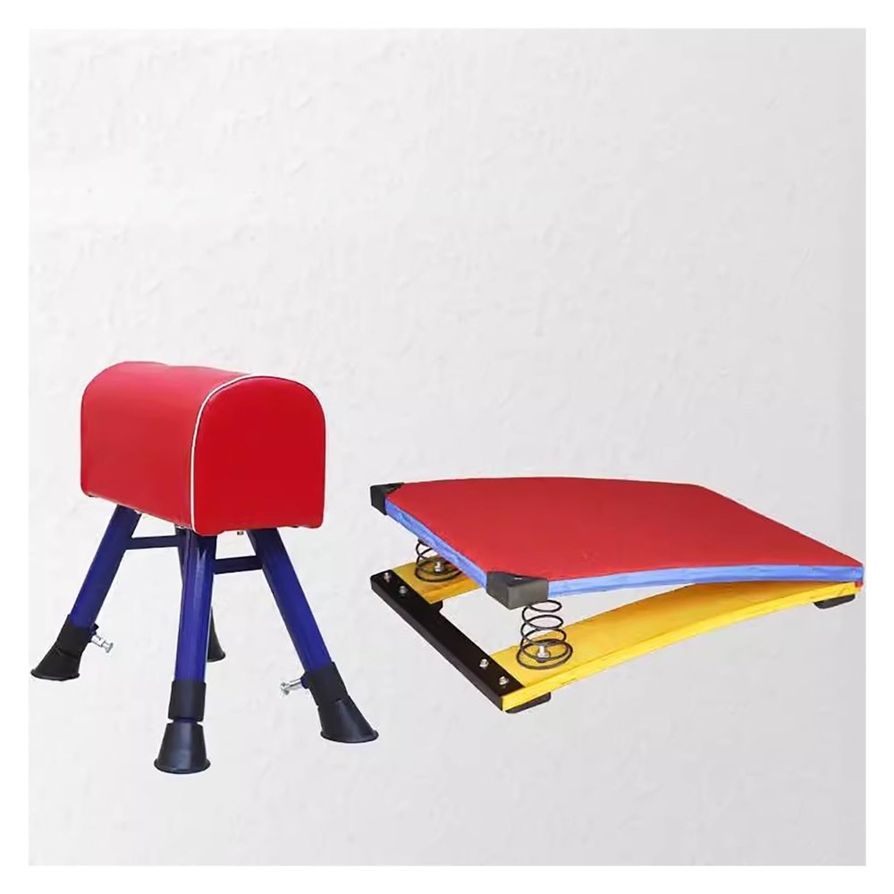 Gymnastics Equipment Children's Gymnastics Springboard Vault, Mini Trampoline Assistance Springboard with 2/4 Spring, High Bounce Elastic Board Improving Vaulting Skill(Size:Small+2 Springs 40x60cm)