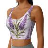 ZLYYXY Women'S Sports Bras - U-Racerback Bra Lavender Stamp Workout Tank Tops with Removable Cups for Running/Yoga/Gym, Small view 2