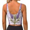 ZLYYXY Women'S Sports Bras - U-Racerback Bra Lavender Stamp Workout Tank Tops with Removable Cups for Running/Yoga/Gym, Small view 3