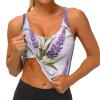 ZLYYXY Women'S Sports Bras - U-Racerback Bra Lavender Stamp Workout Tank Tops with Removable Cups for Running/Yoga/Gym, Small view 4