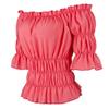 Blouses for Women Renaissance Shirts Off The Shoulder Gothic Short Sleeve Plus Size Tops Medieval Pirate Pink XS view 3