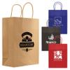 PromoStadium Custom Bags, Kraft Paper Bag - 9.4" w x 12.12" h, $2.59/pc, Qty 100 Personalized Bags with logo or text - Red view 1