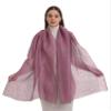 EH 100% Pure Linen Scarf/Stole | Two-Tone Color Twill | Large, Airy, and Breathable | All-Weather scarf (Pink & Grey) view 3