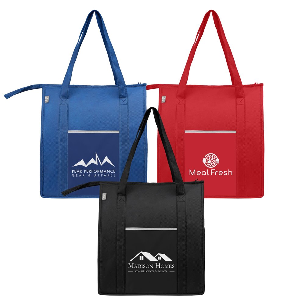 Custom Bags, North Park RPET Cooler Bag, $4.25/pc, Qty 150 Personalized Bags with Logo or Text - Red
