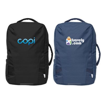 PromoStadium Custom Backpacks, Coastal Threads Commuter Backpack, $31.99/pc, Qty 12 Personalized Backpacks with logo or text - Navy blue