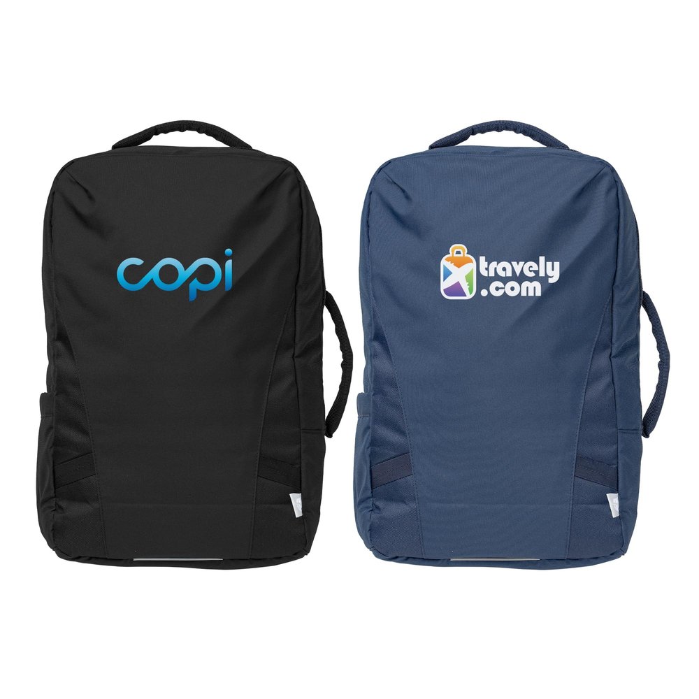 PromoStadium Custom Backpacks, Coastal Threads Commuter Backpack, $31.99/pc, Qty 12 Personalized Backpacks with logo or text - Navy blue