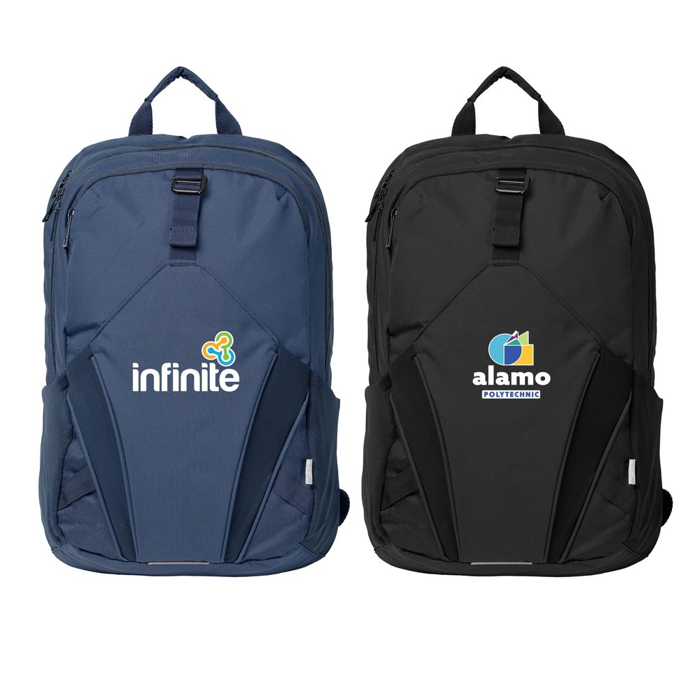 PromoStadium Custom Backpacks, Coastal Threads Everyday Backpack, $43.99/pc, Qty 12 Personalized Backpacks with logo or text - Navy Blue
