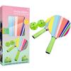 2 Player Pickleball Balls and Pickleball Paddles Set of 2 - Lightweight Polymer Pickle Ball Paddle 2 Pcs with Power Grips & Pickleball Ball 2 Pcs - Gift Box Pickleball Gifts - Indoor Or Outdoor Play view 1
