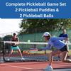 2 Player Pickleball Balls and Pickleball Paddles Set of 2 - Lightweight Polymer Pickle Ball Paddle 2 Pcs with Power Grips & Pickleball Ball 2 Pcs - Gift Box Pickleball Gifts - Indoor Or Outdoor Play view 2