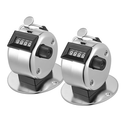 PLAFOPE 2pcs Sturdy Manual Counter Portable Mechanical Clicker Reset Knob for Counting Steps Pedestrian Sewing and More
