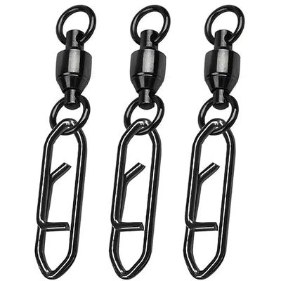 GERUITE Snap Fishing Swivels Ball Bearing Swivel High Strength Fishing Swivels Saltwater Stainless Barrel Swivel for Freshwater#3(50 Pcs)