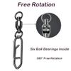 GERUITE Snap Fishing Swivels Ball Bearing Swivel High Strength Fishing Swivels Saltwater Stainless Barrel Swivel for Freshwater#3(50 Pcs) view 2