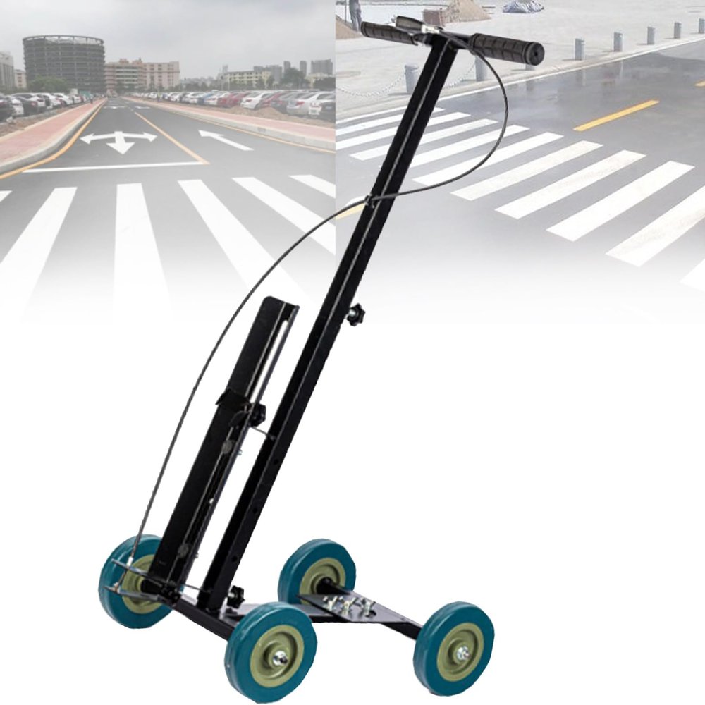 Athletic Field Marking Machine - Adjustable Straight, Arc, Round, Width - Lane Marking Applicator for Basketball Court, Garage - Road & Athletic Field Marking Equipment