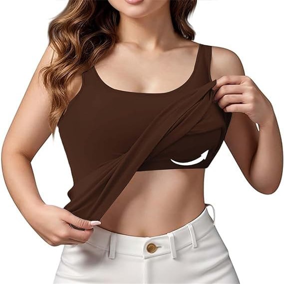 Orders My Todays+Deals+in Built in Bra Tank Tops for Women Cotton Padding Adjustable Spaghetti Strap Camisole Plus Size 2024 Summer Tops Coffee amaon
