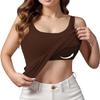 Orders My Todays+Deals+in Built in Bra Tank Tops for Women Cotton Padding Adjustable Spaghetti Strap Camisole Plus Size 2024 Summer Tops Coffee amaon view 1