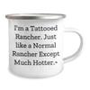 Yume Lumi Rancher Gifts for Men - Funny I'm A Tattooed Rancher, Gift from Men to Rancher Dad for Father's Day, 12 oz Stainless Steel Camping Mug with Enamel Finish - Permanent Printing view 2