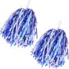 2 Pcs Cheerleading Pom Poms with Handle for Girl Team Spirit Sports Games Dance Outfit (Blue-White Glitter) view 1