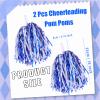2 Pcs Cheerleading Pom Poms with Handle for Girl Team Spirit Sports Games Dance Outfit (Blue-White Glitter) view 2