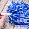 2 Pcs Cheerleading Pom Poms with Handle for Girl Team Spirit Sports Games Dance Outfit (Blue-White Glitter) view 3