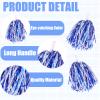 2 Pcs Cheerleading Pom Poms with Handle for Girl Team Spirit Sports Games Dance Outfit (Blue-White Glitter) view 4