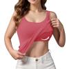 peime Same Day delivery Items Prime Clothes Built in Bra Tank Tops for Women Cotton Padding Adjustable Spaghetti Strap Camisole Plus Size 2024 Summer Tops Watermelon Red amaon view 1